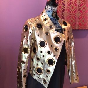 Gorgeous vegan gold leather jacket!